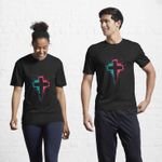 product_image_name-Tshirt-Black Christian Cross Graphic T Shirt Unisex Faith Streetwear-3