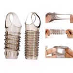 Generic Soft Elastic Penis Penis Extension Delayed Ejaculation Condom Adult Toy For Men Penis Ring - image 3