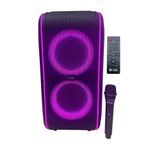 Ntek Premium Bluetooth multi media functions party box rechargeable speaker with 1 wireless mic remote control and type c cord charging option