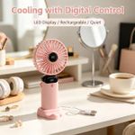 General Handheld Mini fans Portable Handheld Fan with LED Display, 90° Foldable, 5 Speed Wind - image 4