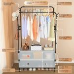 Multifunctional double-pole clothes rack