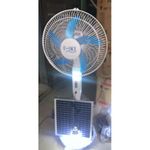 Fan Solar Rechargeable Standing-Fan With Panel And Bulbs