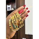 Gemat beautiful bangles set of 6 gold colour