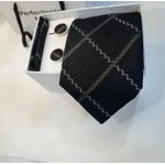 1 Set Beautiful Men Long Patterned Tie + Pocket Square + Cufflinks - Unique Gift Set