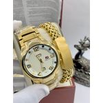 product_image_name-Forecast-Quality Classy Diamond Iced Sophisticated Gold Wristwatch +Bracelet-1