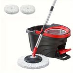 Generic 360° Spin Mop Bucket Set With Pedal Wringer Microfiber Mop Head Floor Cleaning System - image 2