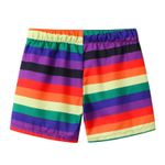 JOMAKE Boys' shorts, ages 2-9, rainbow horizontal stripes, drawstring pockets - image 4