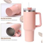 Insulated Tumbler With Straw Lid Cup Reusable Sipper