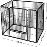 LASA Foldable Pet Playpen with Panels - Black - image 2
