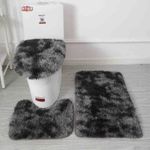 3pcs Non Slip Shaggy Soft Water Absorption Toilet Mat
