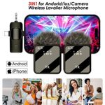Generic F11-2 3-in-1 Wireless Lavalier Microphone,Noise Reduction Clip-On Mic for iPhone & Android-Black - image 4
