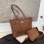 Luxury Brown Leather Ladies Handbag Set – Elegant and Versatile