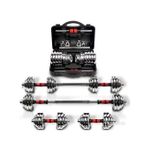 Generic Adjustable 30kg Dumbbell + Case With Long Bar - image 3