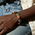 Generic Bracelet For Women Handmade Wood Multi Tone Slice Bead Wrist - image 4