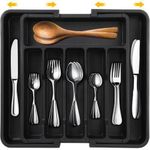 Generic Silverware Drawer Organizer, Expandable Utensil Tray for Kitchen, BPA Free
