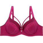 Binnys Luxurious & Secure Plus Size E Cup Bra, Decorative Straps & Satin, Finish 38-46E Underwire Fixed Padded,Full-coverage cup, Ruby Red Women’s Parties Bra - image 7