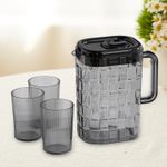 Generic 2L Large-Capacity Cold Water Pitcher Set - Plastic Pitcher with 3 Drinking Cups - Space-Saving, Fridge-Optimized Design (Ideal for Juice, Iced Tea, Lemonade, and Various Beverages) - image 2