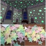Generic 100 3D Glow-in-the-dark Star Wall Stickers