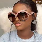 Fashion Infinity Large Brown Glasses With Free Case