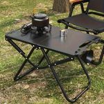 Generic Black T-actical Folding Camping Table, Portable Lightweight Outdoor Desk for Picnic Hiking
