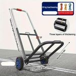 product_image_name-Generic-60kg Capacity, Heavy-Duty Folding Dolly with Adjustable Design - Metal Frame, 360° Swivel Wheels, Sponge Handles for Laundry, Appliances, Moving-2