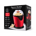 Electric Hot Air Popcorn Maker – Oil-Free One-Touch Popcorn Machine – Red/Black