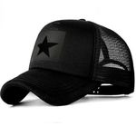 Five Pointed Star Breathable Baseball Cap black