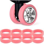 8 Packs Luggage Wheel Covers (Pink)