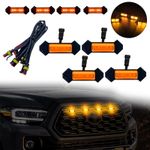 Generic 4PCS Car LED Grille Strobe Amber  Light,Daytime Running Lamp Grid DR-L Accessories - image 6