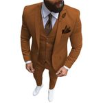 Men Suits Slim Fit Casual Business Or Weeding Suits 3pice Brown