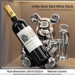 product_image_name-Generic-Adorable & Modern Chrome-Plated Bear Wine Bottle Holder with Corkscrew Set-5