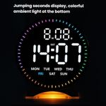 Generic LED Multifunction Electronic Alarm Clock Running Seconds Clock Bedside with Night Light - image 5