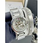 product_image_name-Fashion-Quality Sophisticated Silver Chain Designer Wristwatch + Bracelet-1