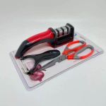 Generic 3 in 1 set of Knife sharpener + vegetable scissors+vegetable peeler - image 3