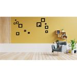 Generic 5pcs 3d Indoor Wooden Decor Square Studio Stickers - Black - image 3