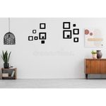 Generic 5pcs 3d Indoor Wooden Decor Square Studio Stickers - Black - image 5