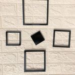 Generic 5pcs 3d Indoor Wooden Decor Square Studio Stickers - Black - image 7