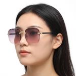 Fashion Women's Gradient Square Rimless Sunglasses UV400 Protection - image 7