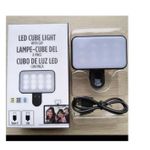 Portable Rechargeable Clip-On LED Cube Light - Perfect Selfie & Live Streaming