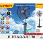 Qasa 18”Rechargeable Standing Fan Wit Remote Control with solar panel - image 2