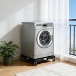 Generic Adjustable Washing Machine Base Stand With Wheels !! Heavy Duty Movable Appliance Stand-Black - image 2