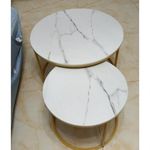 Generic High Quality Exotic Faux Marble (MDF Wood) 2 In 1 Nested Center Table - image 3