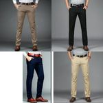 product_image_name-Fashion-4 In 1 Bundle Chinos. For Men-Black, Blue, Milk,Carton Color-1