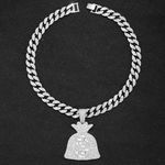 Dollarsn Cuban Silver Chain and Stainless Steel Set for Men