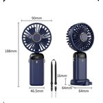 Generic Portable Rechargeable Handheld Mini Fan - 90° Adjustable with Led Display - image 2