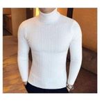 Fashion Men's Turtle Neck Top/ Cooperate White - image 2