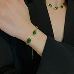 Fashion Emerald necklace earrings bracelet - image 3