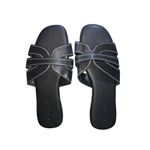 product_image_name-Oliveria lan- Elegance Cross Strap Flat Slippers – Black EN292-2