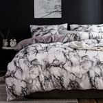 Generic White Marble Duvet Set with 6by6 Bedsheet and 4 Pillowcase Bedding - image 2