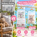 Generic 2PCS Pillow Drying Net Set - Double Layer & Single Layer Hanging Mesh Bags for Pillows, Cushions & Plush Toys - Blue - image 6